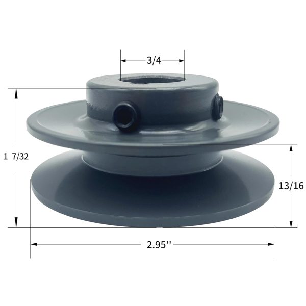 CMFG V-Belt Pulley 2.95in OD Cast Iron 1 Groove-1
