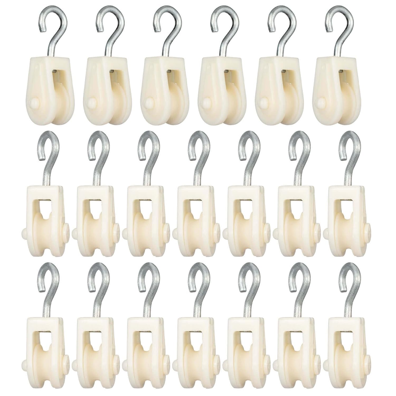 SHINICO nylon pulley set with hooks on a workbench
