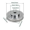 GT2 Timing Pulley 80T 10mm Bore Aluminum Yeebyee-2