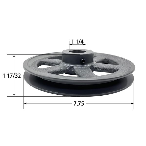 CMFG V-Belt Pulley 7.75in Cast Iron 1 Groove-4