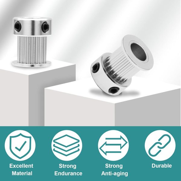 PHITUODA GT2 Timing Pulley 20 Teeth Aluminum Alloy 3D-3
