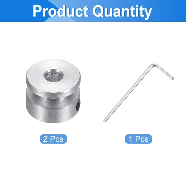 uxcell Aluminum Single Groove Pulley 5mm Bore 16mm OD-2