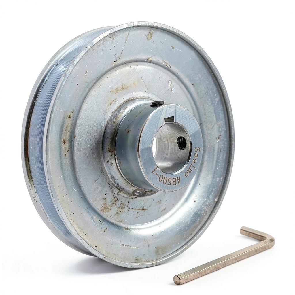 Saelno V-belt pulley installed on a motor for power transmission