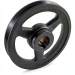 QWORK V-Belt Pulley Cast Iron Fixed Bore Industrial Use-0