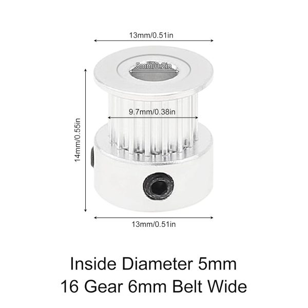 DiGiYes GT2 Timing Pulley 16T 5mm Bore 6mm Belt-1