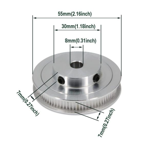 GT2 Timing Pulley Yeebyee Aluminum 80T 8mm Bore-1