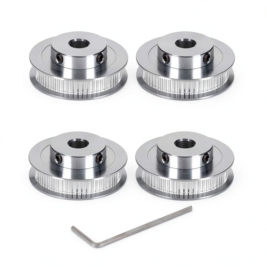 Installing Newwish GT2 Timing Pulley Aluminum 5mm Bore 60 Teeth on a wooden desk