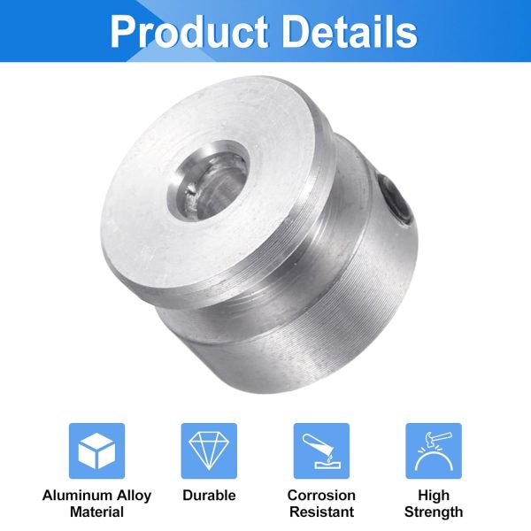 uxcell Aluminum Single Groove Pulley 5mm Bore 16mm OD-3