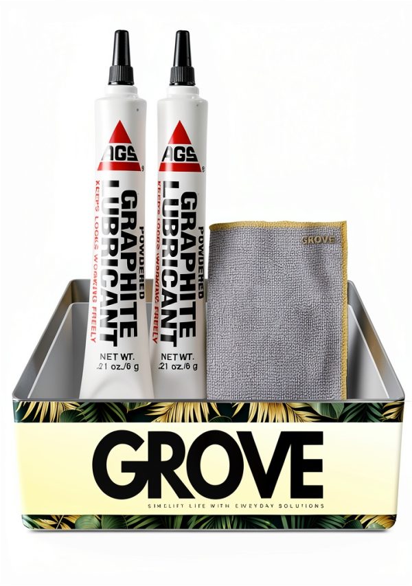 GROVE Graphite Lubricant 2‑Pack with Microfiber Cloth – Low Viscosity-0
