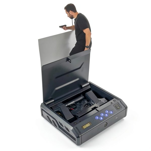 Gun Safe StormRift Biometric Handgun – Fingerprint PIN Key, Black-8