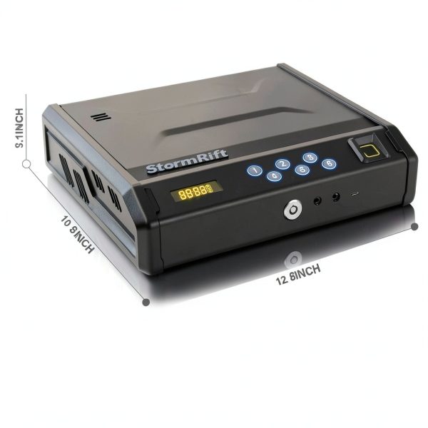 Gun Safe StormRift Biometric Handgun – Fingerprint PIN Key, Black-7