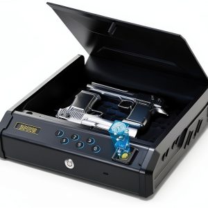 Gun Safe StormRift Biometric Handgun – Fingerprint PIN Key, Black-0