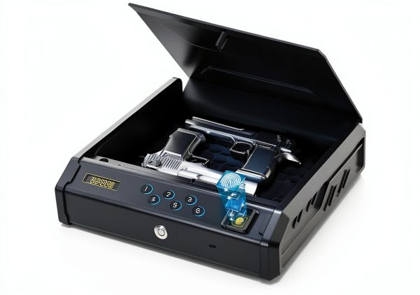 Gun Safe StormRift Biometric Handgun – Fingerprint PIN Key, Black-0
